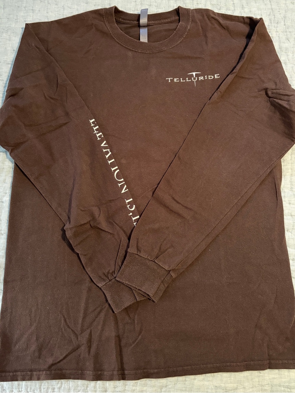 Men's Long Sleeve Crewneck Shirt - Brown